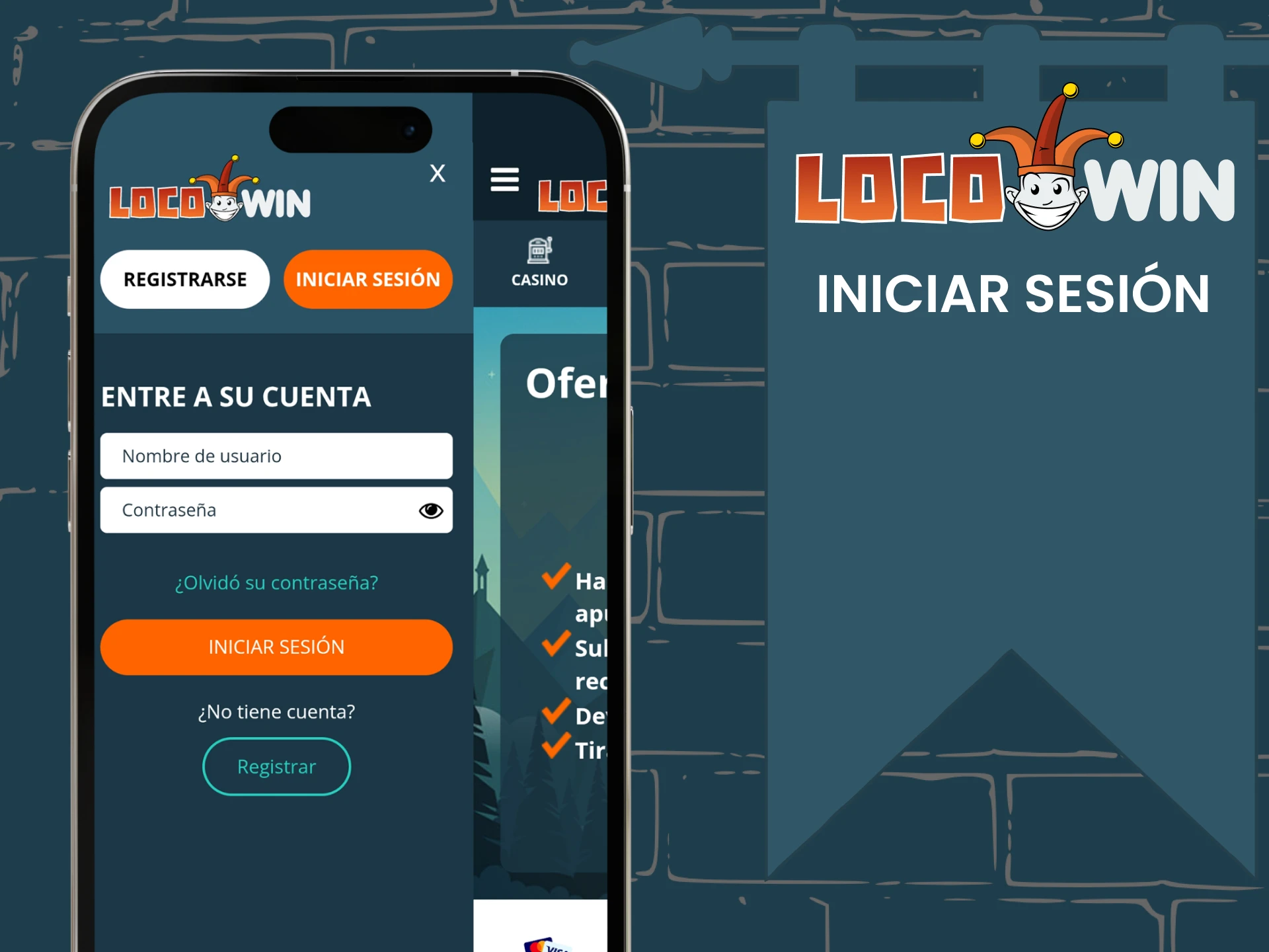 Log in to your personal account in the Locowin app.