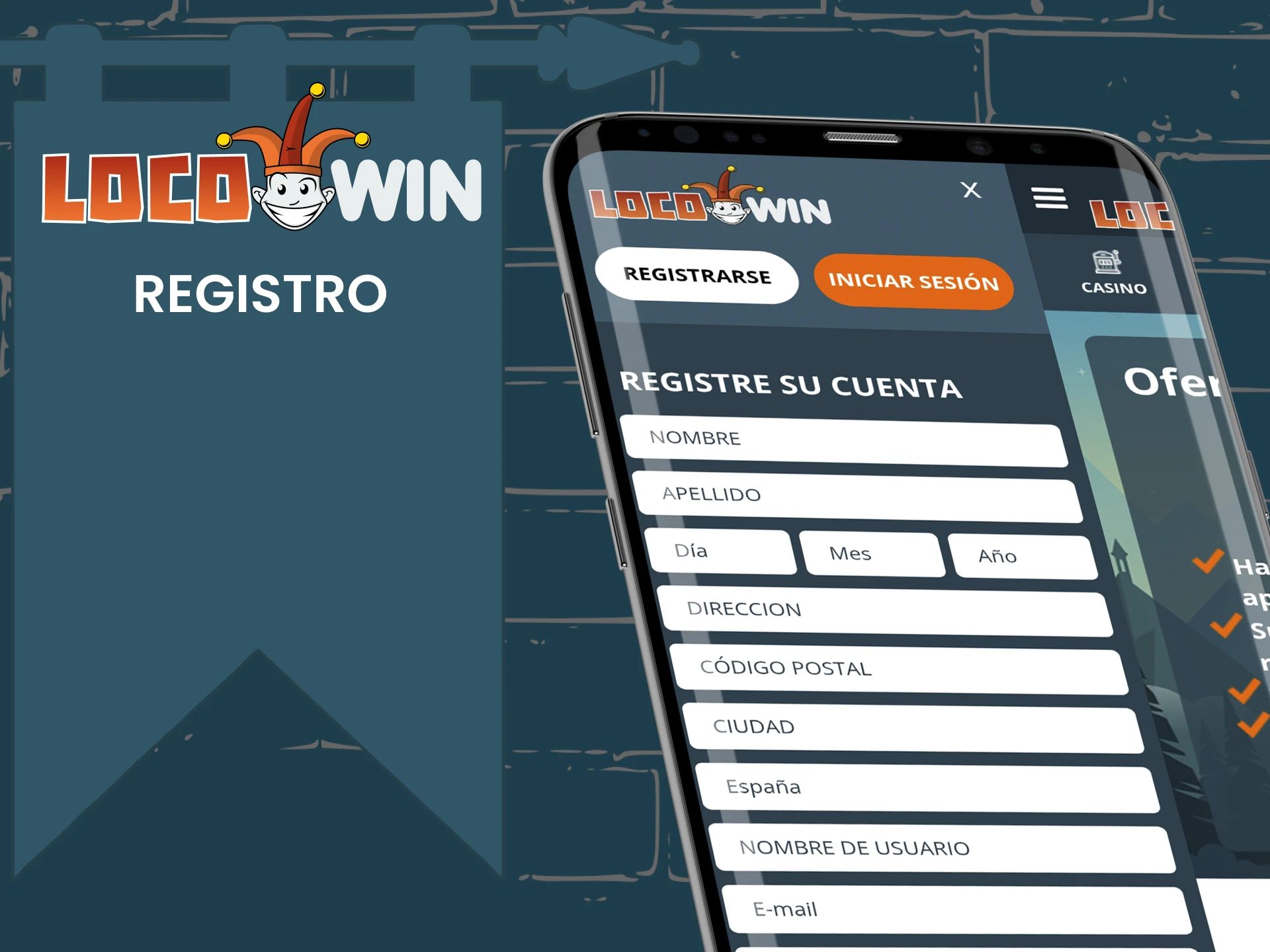 Register on the Locowin app.