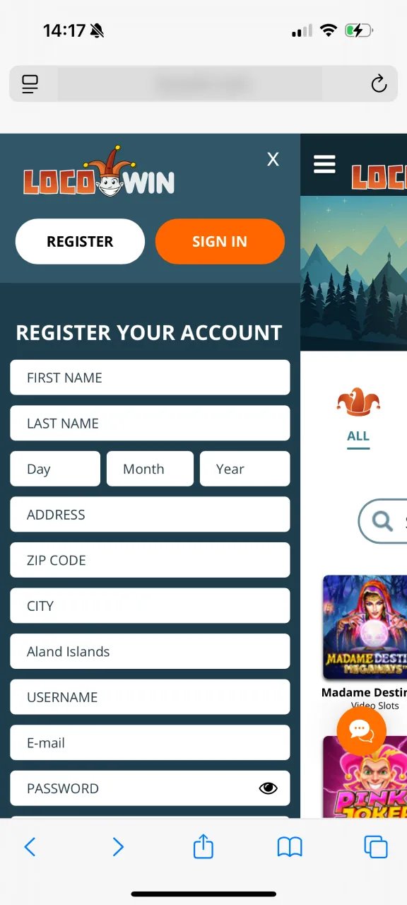 We will inform you about registration in the Locowin app.