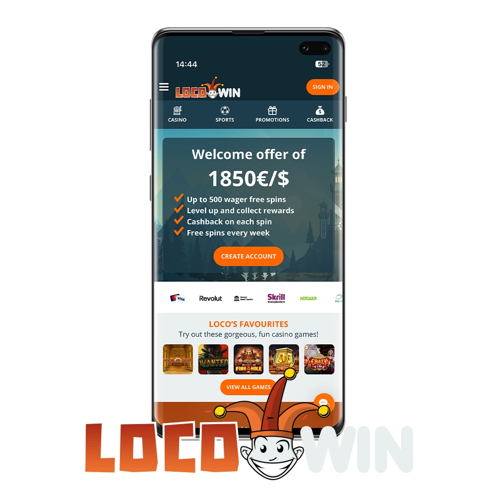 For betting and gaming, choose the Locowin app.