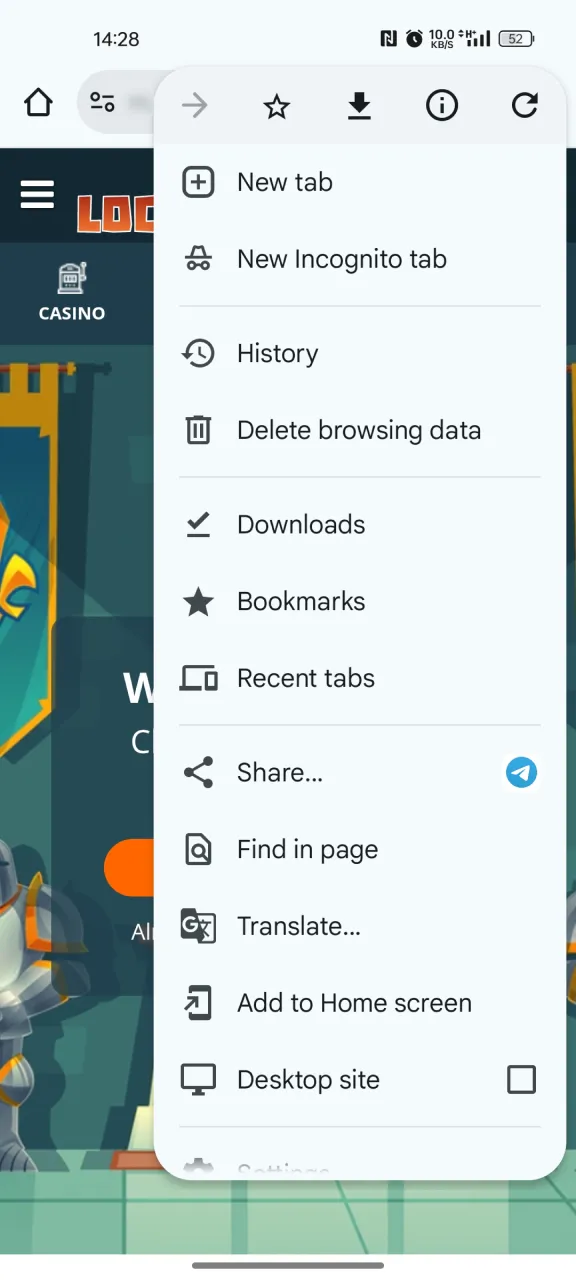 Click the Add button on the main screen of the Locowin app.