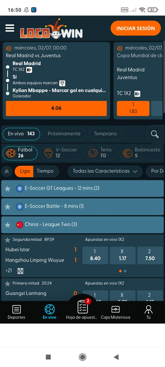 Seleccione un deporte para apostar en Locowin.