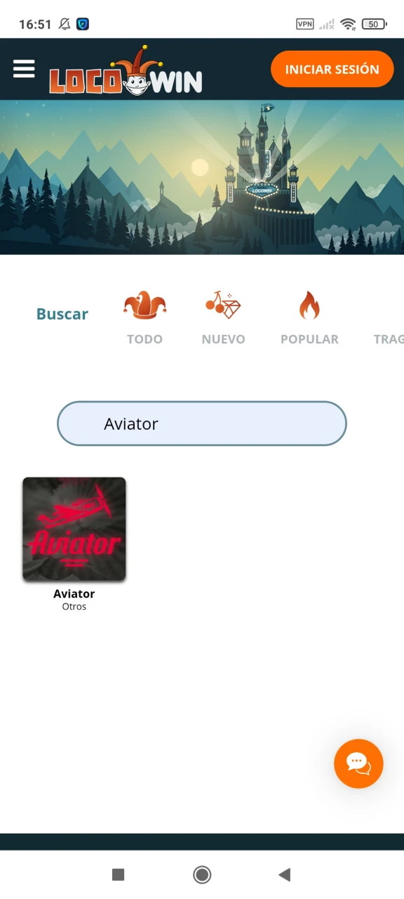 Encuentra Aviator en la sección de casino en Locowin.