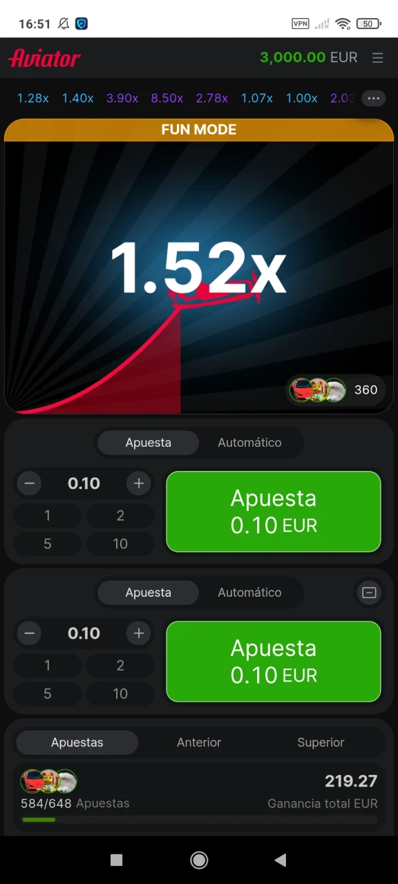 Mira el proceso del juego Aviator en Locowin.