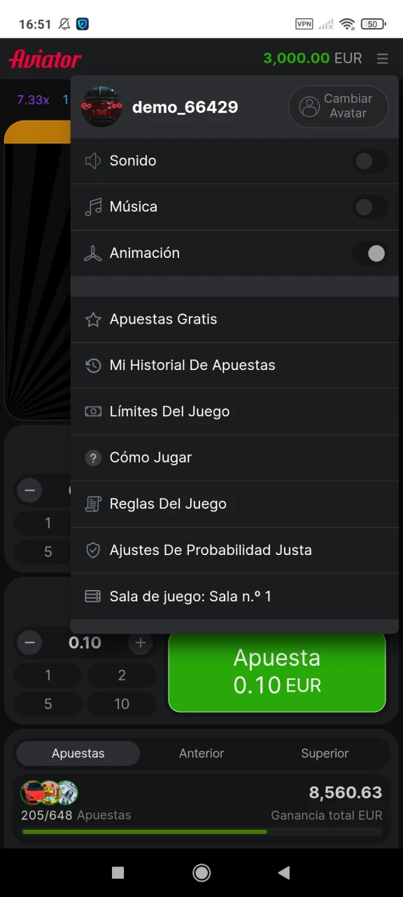 Explora el menú del juego Aviator en Locowin.