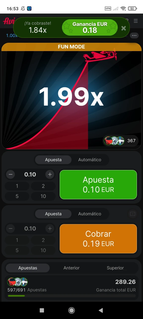 Realiza una apuesta en el juego Aviator en Locowin.