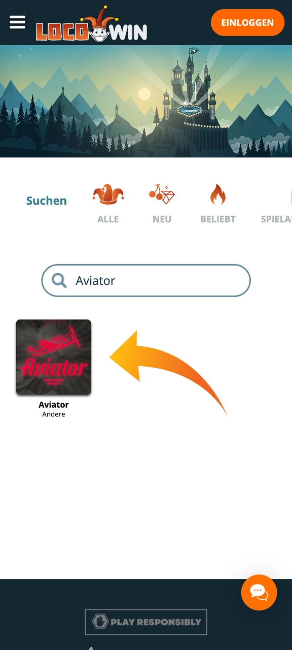 Aviator finden Sie im Casino-Bereich bei Locowin.