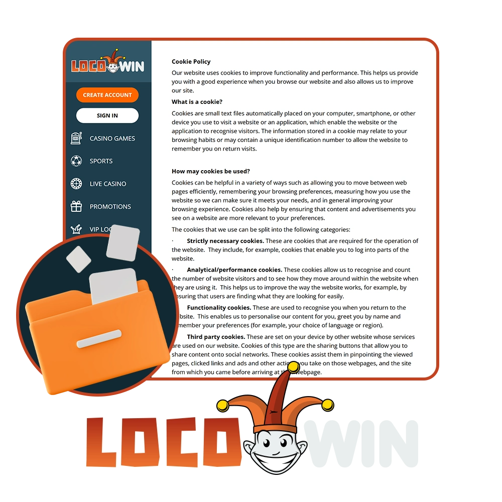 We will inform you about data storage on the Locowin website.