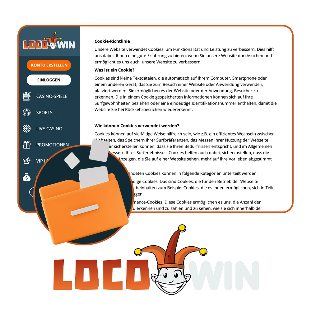 Wir informieren Sie über die Datenspeicherung auf der Locowin-Website.