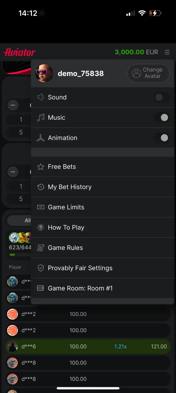 Explore the Aviator game menu on Locowin.