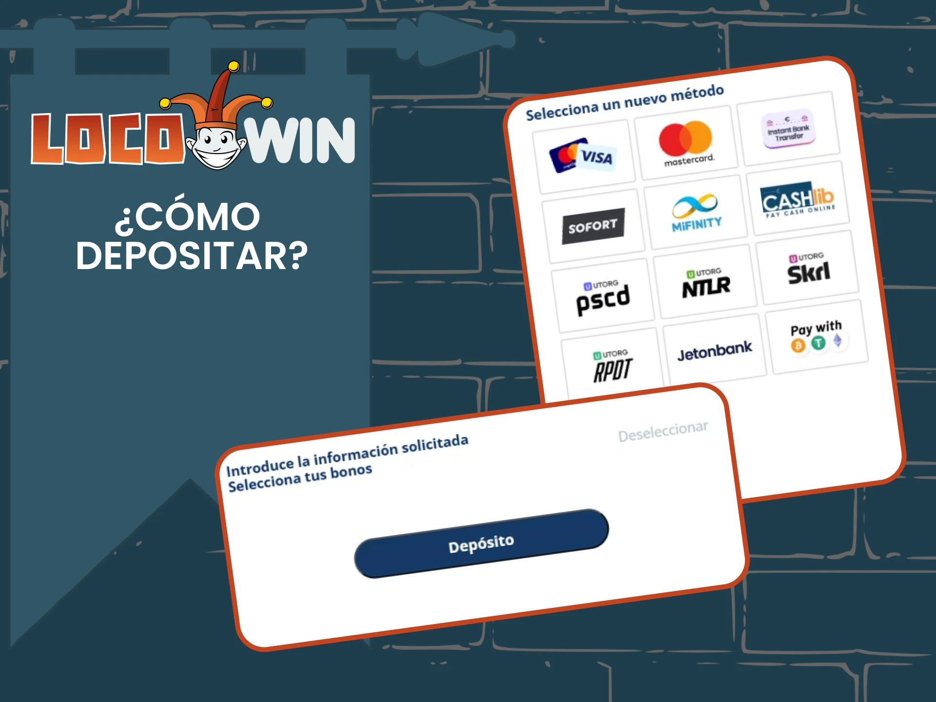 You'll find many ways to top up your deposit at Locowin.