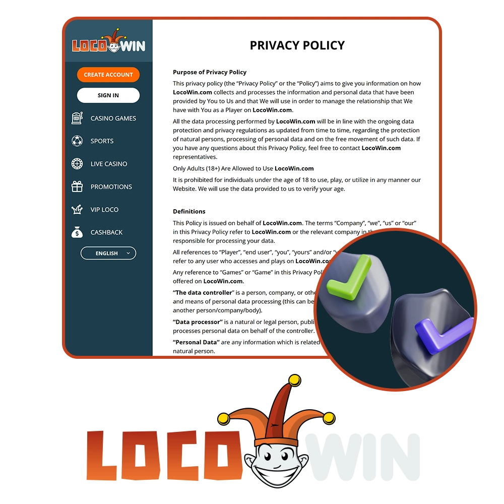 Please review the Locowin website privacy policy.
