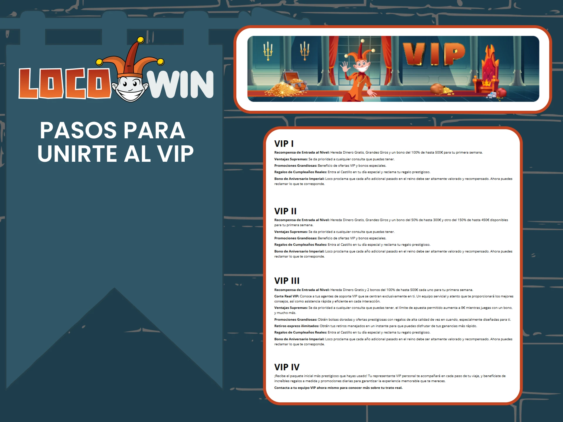 We're telling you about the VIP club on the Locowin website.